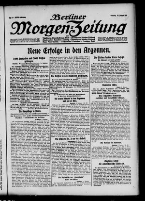 Berliner Morgenzeitung vom 10.01.1915