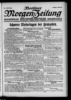 Berliner Morgenzeitung vom 14.01.1915