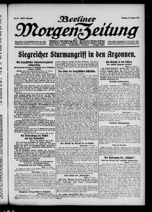 Berliner Morgenzeitung vom 31.01.1915