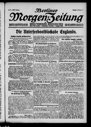 Berliner Morgenzeitung vom 02.02.1915