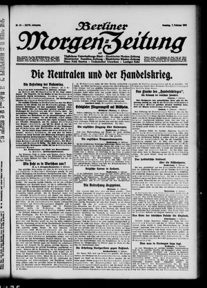 Berliner Morgenzeitung vom 07.02.1915