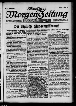 Berliner Morgenzeitung vom 09.02.1915