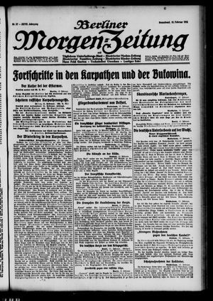 Berliner Morgenzeitung vom 13.02.1915