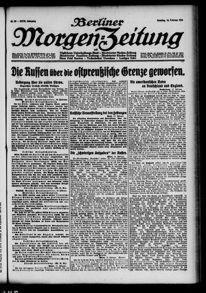 Berliner Morgen-Zeitung vom 14.02.1915
