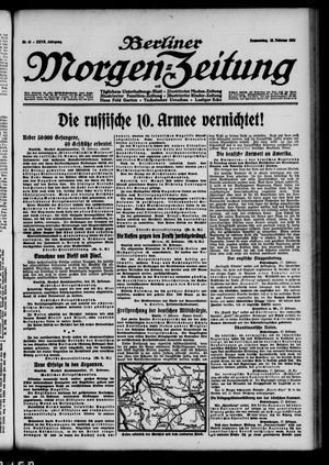 Berliner Morgenzeitung vom 18.02.1915