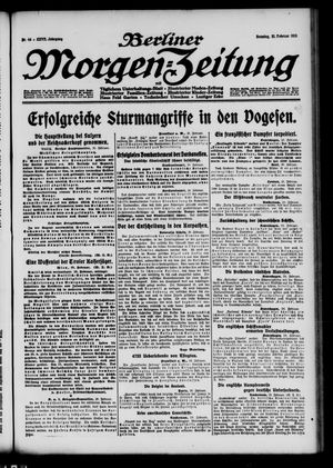Berliner Morgenzeitung vom 21.02.1915