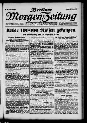 Berliner Morgenzeitung vom 23.02.1915