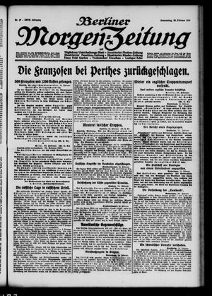 Berliner Morgen-Zeitung vom 25.02.1915