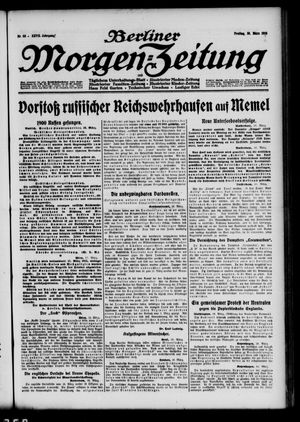 Berliner Morgenzeitung vom 19.03.1915
