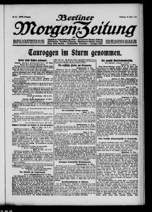 Berliner Morgenzeitung vom 29.03.1915