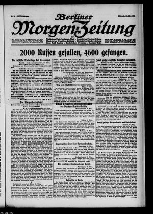 Berliner Morgenzeitung vom 31.03.1915