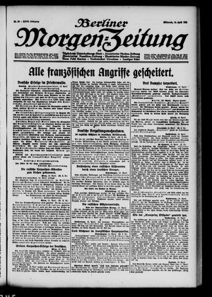 Berliner Morgen-Zeitung vom 14.04.1915