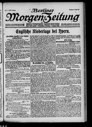 Berliner Morgen-Zeitung on Apr 20, 1915