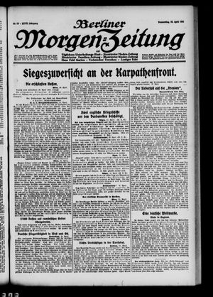 Berliner Morgen-Zeitung vom 22.04.1915