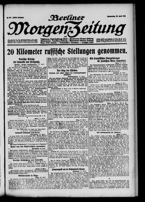 Berliner Morgen-Zeitung vom 29.04.1915