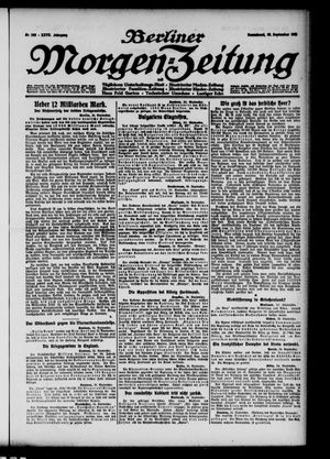Berliner Morgen-Zeitung vom 25.09.1915