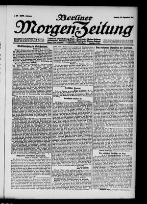 Berliner Morgen-Zeitung vom 26.09.1915