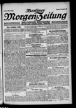 Berliner Morgen-Zeitung vom 30.11.1915