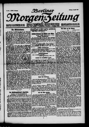 Berliner Morgen-Zeitung vom 14.04.1916