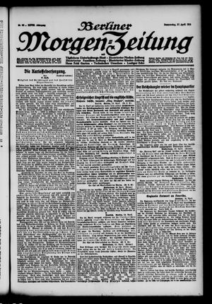 Berliner Morgen-Zeitung on Apr 27, 1916