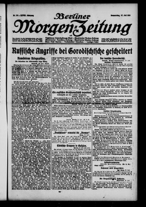 Berliner Morgen-Zeitung vom 27.07.1916