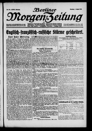 Berliner Morgen-Zeitung vom 01.08.1916