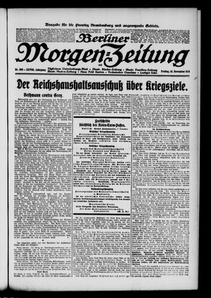 Berliner Morgen-Zeitung vom 10.11.1916