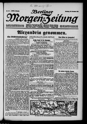 Berliner Morgen-Zeitung vom 28.11.1916