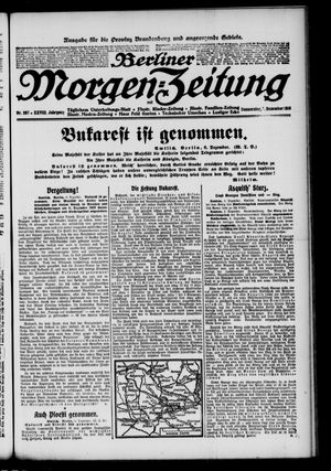 Berliner Morgen-Zeitung vom 07.12.1916