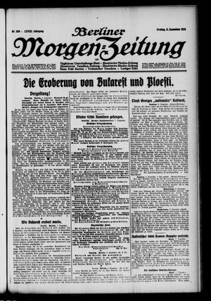 Berliner Morgen-Zeitung vom 08.12.1916