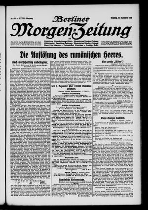 Berliner Morgen-Zeitung vom 10.12.1916