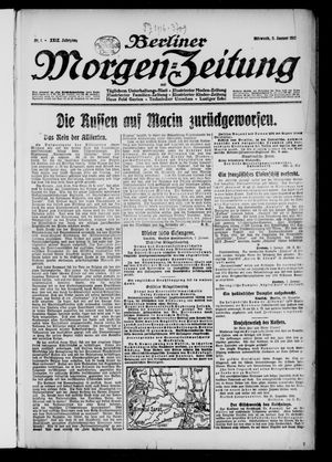 Berliner Morgenzeitung vom 03.01.1917