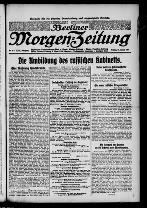 Berliner Morgen-Zeitung vom 19.01.1917