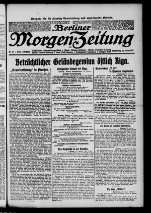 Berliner Morgenzeitung vom 25.01.1917