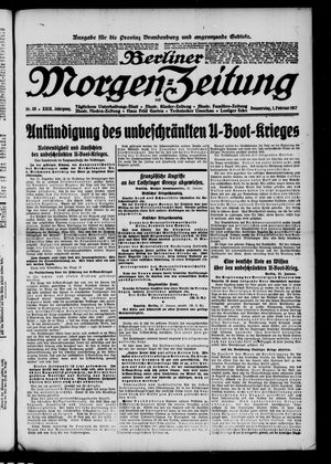 Berliner Morgenzeitung vom 01.02.1917