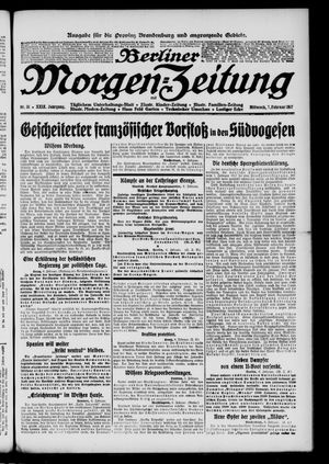 Berliner Morgen-Zeitung vom 07.02.1917