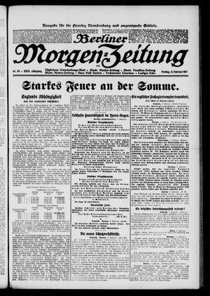 Berliner Morgenzeitung vom 09.02.1917