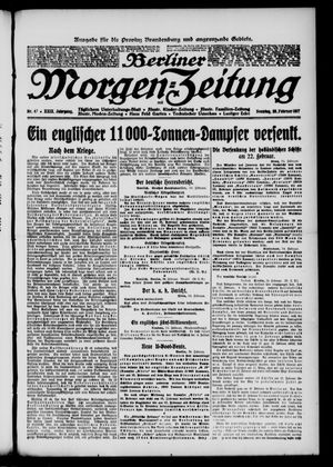 Berliner Morgen-Zeitung vom 25.02.1917