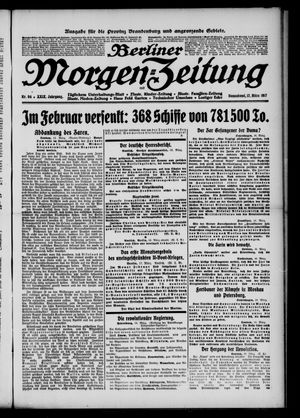 Berliner Morgen-Zeitung vom 17.03.1917