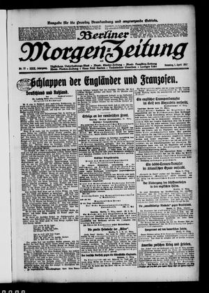 Berliner Morgenzeitung vom 01.04.1917