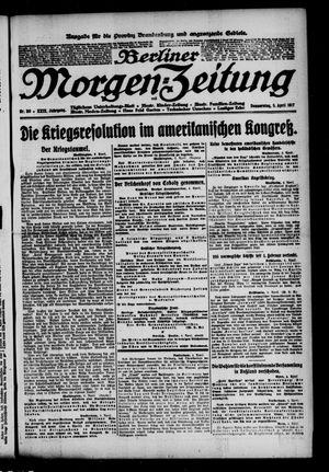 Berliner Morgenzeitung vom 05.04.1917
