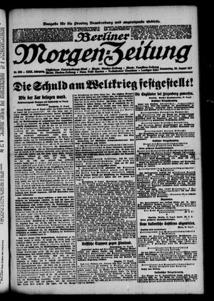 Berliner Morgen-Zeitung on Aug 30, 1917