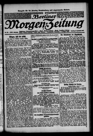 Berliner Morgen-Zeitung vom 09.09.1917