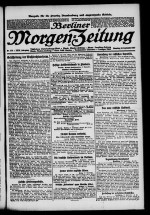 Berliner Morgen-Zeitung vom 18.09.1917