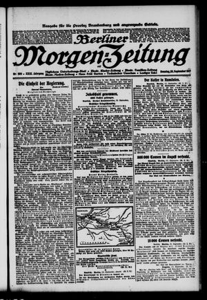 Berliner Morgen-Zeitung vom 23.09.1917