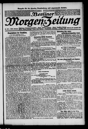 Berliner Morgen-Zeitung vom 26.09.1917