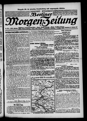 Berliner Morgen-Zeitung vom 27.10.1917