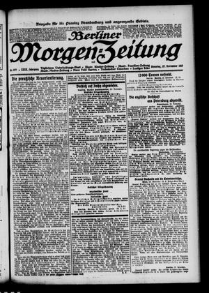 Berliner Morgen-Zeitung vom 27.11.1917