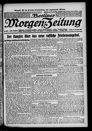 Berliner Morgen-Zeitung vom 30.11.1917