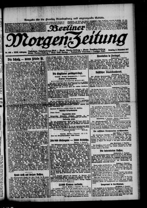Berliner Morgen-Zeitung vom 09.12.1917